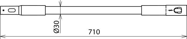 Prolongador de asa de alta tensión Dehn con acoplamiento enchufable L 710 mm - 766335