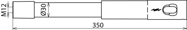 Adaptador Dehn Casquillo Roscado M12 Acoplamiento Enchufable D30 L350 - 766352