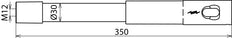 Adaptador Dehn Casquillo Roscado M12 Acoplamiento Enchufable D30 L350 - 766352
