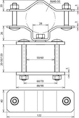 Dehn BS D40.50 4K60.120 V2A Fixing Clamp For Constructions - 105376