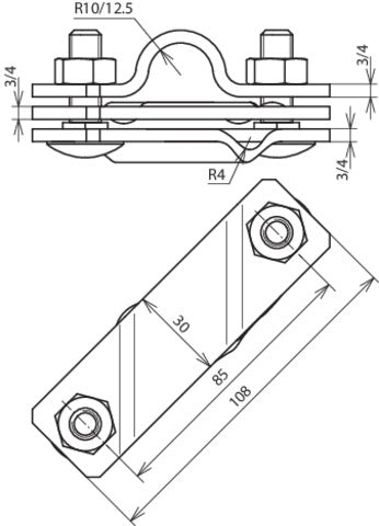 Dehn Connection Bracket For Earth Rods CU D 20mm FL40 - 620017