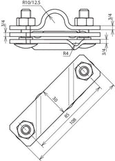 Estribo de conexión Dehn para picas de tierra CU D 20mm FL40 - 620017