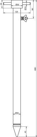 Dehn Ero Ssp Assm8 600 Sttzn Tubo De Puesta A Tierra Con Piqueta De Entrada - 646000