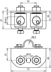 Dehn Adapter Angled Support Air Termination Rods V2A - 106325