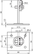 Dehn Roof Conductor Holder St Tzn For Rd 6-10mm With Plate 50 - 202030