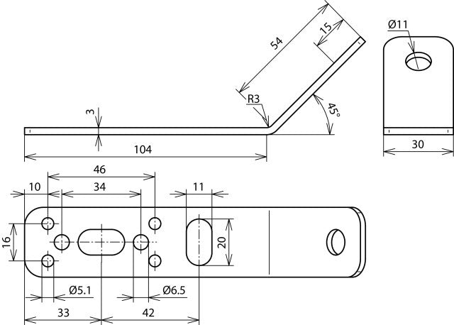 Dehn Mounting Bracket 45 Degree Stainless Steel For Dehniso - 106315