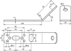 Dehn Mounting Bracket 45 Degree Stainless Steel For Dehniso - 106315