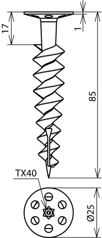 Taco Dehn Para Placas De Espuma Rígida L85mm PA Para Tornillos D4.5mm - 200601 [2 piezas]