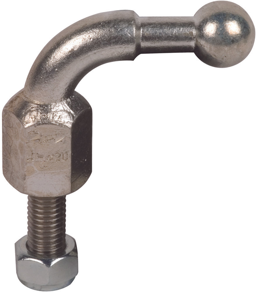 Punta esférica fija acodada D20mm con pasador roscado M16x45m - 707645