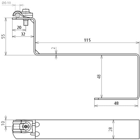 Dehn Quick Roof Conductor Holder With Brace 6-10mm L 115mm - 202050