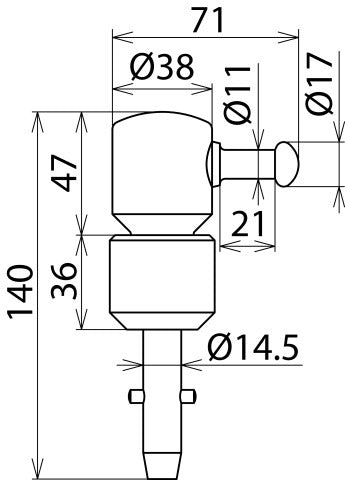 Cabeza de pértiga de conmutación Dehn SSK SQ con eje en T - 765009