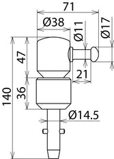 Cabeza de pértiga de conmutación Dehn SSK SQ con eje en T - 765009