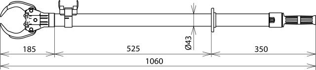 Dehn Fusible Tong Recto Un Hasta 36KV D 30-90mm L 1060mm - 765040