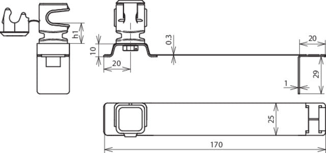 Dehn Roof Conductor Holder Flexisnap Stainless Steel Brown - 204936 [2 pieces]