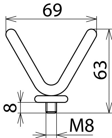 Electrodo en forma de horquilla Dehn M8 G PHE para aerómetro - 766924