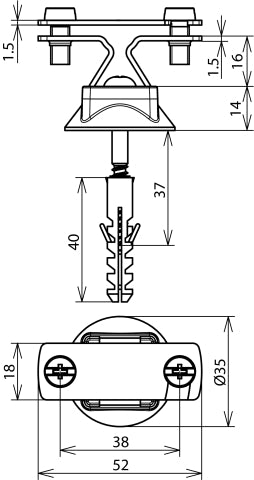 Dehn Soporte De Conductor StSt Para Fl 30mm/Rd6-10mm Con Tornillo Para Madera - 274230