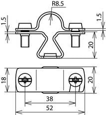 DEHN Stainless Steel Rod Holder With M8 Thread For 16mm Rd - 274116 [2 pieces]