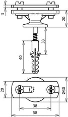 Soporte de conductores Dehn con brida y tornillo para cable de 30 mm - 275230