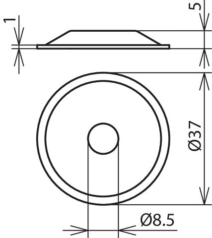 StSt Cover Plate H5m D37mm For Conductor And Rod Holders - 276009 [5 pieces]
