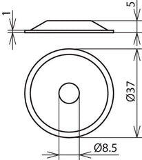 StSt Cover Plate H5m D37mm For Conductor And Rod Holders - 276009 [5 pieces]