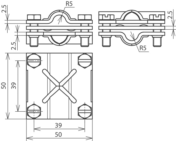 Dehn Cross Unit St Tzn Para Rd 8-10mm Fl 30mm Intermontage Accesorios - 314310
