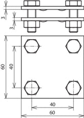 Dehn Cross Unit St Tzn For Fl 30/30mm Without Intermediate Plate - 318033