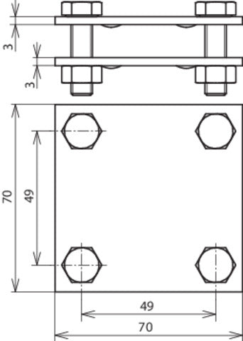 Dehn Cross Unit St/tZn For Fl 30-40mm Without Intermediate Plate - 320044