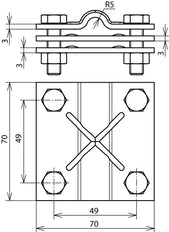 Dehn Cross Unit Copper For Round 8-10mm FL 30-40mm Intermediate - 321047