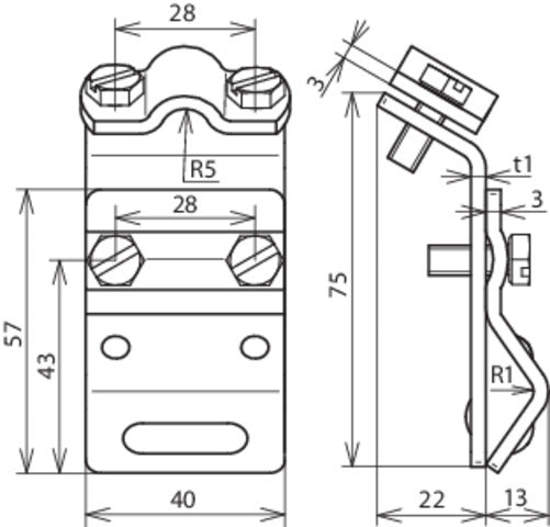 Abrazadera para canalón Dehn Al 7-10mm con grapa de dos tornillos - 338001 [2 piezas]