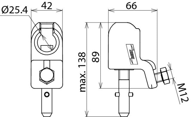 Rótula D 25mm Con Eje En T Para Cables 16-150mm2 - 772321