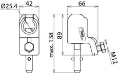 Rótula D 25mm Con Eje En T Para Cables 16-150mm2 - 772321