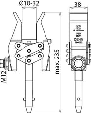 Phase Screw Clamp D 10-32mm T Pin Shaft Connection Element - 784032