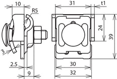 Dehn Saddle Clamp With Clamping Frame Range 0.7-8mm St/Tzn - 365030 [2 pieces]