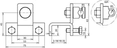 Dehn Terminal Vertical Type for Profiles 3-18mm with KS Connector - 372120