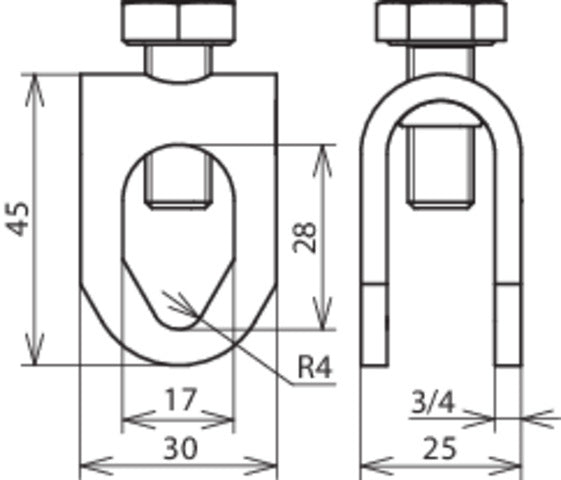 Abrazadera de varilla Dehn St/tZn para kit Rd 8-10/Rd 16mm - 380020 [2 piezas]