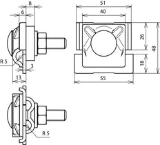 Dehn FS Clamp Air-Term Rod Clamp 10mm Al 2-fold Connection - 380110 [2 pieces]