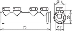 Dehn Connecting Sleeve ZDC For Rd 7-10mm With 4 Screws M6x12mm - 385202