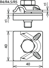 Dehn MV Clamp Al For Rd 8-10mm With Hexagon Screw - 390051 [2 pieces]