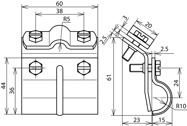 Dehn Gutter Clamp With Cleat for Rd 7-10m Width 60mm Bead 13-25mm - 339010