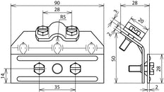 Dehn Snow Guard Abrazadera Cu Con Grapa Para Rd 7-10mm Rango 3-13mm - 343007