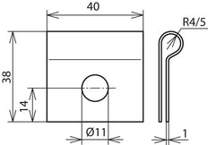 Dehn Clamping Shoe ST/TZN With Bore D 11mm For Rd 10mm - 345010 [5 pieces]