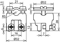Dehn ZDC Saddle Clamp 0.7-6mm with Two-Screw Cleat RD 7-10 - 365000