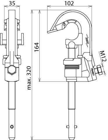 Dehn Abrazadera de tornillo de fase con eje en T para terminal de cable - 784201