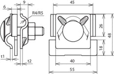 Dehn Stainless Steel Saddle Clamp For Rd 8-10mm Range 0.7-10mm - 365229