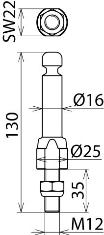 Dehn Fixed Earth Point With Ring Groove And Threaded Bolt - 790251