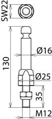 Dehn Fixed Earth Point With Ring Groove And Threaded Bolt - 790251