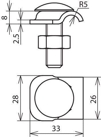 Dehn Marco De Sujeción Rd 6-10mm Con Tornillo De Cabeza De Truss Y Tuerca M10 - 390150 [2 piezas]