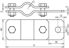 Dehn Earthing Pipe Clamp D 89mm With Bore D 11mm St Tzn - 410300