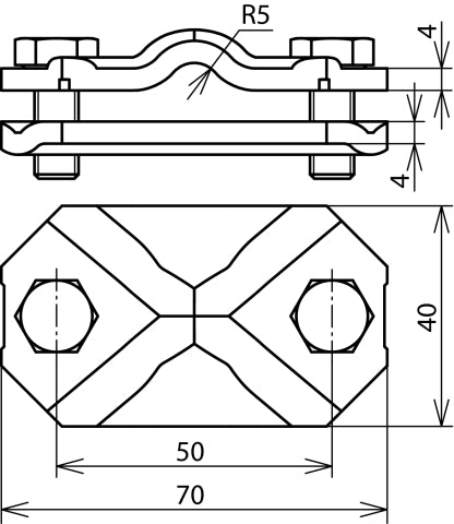 Dehn CU Clamp For RD 7-10 FL 30-40mm Connection/Disconnection - 454107