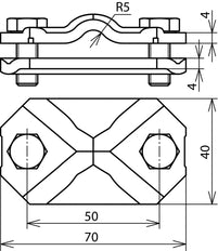 Dehn CU Clamp For RD 7-10 FL 30-40mm Connection/Disconnection - 454107